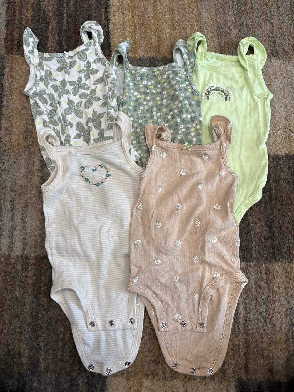 5 Carter’s Sleeveless Onesies